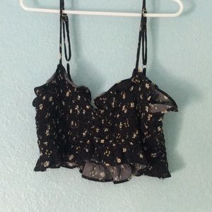 Blue life ruffle tank